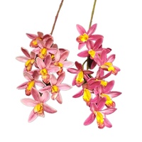 9-Head Artificielle Oriental Cymbidium Orchid Fleur Papillon Phalaenopsis Branche pour la Fête des Mères Noël