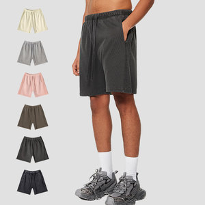 Short en coton uni pour hommes (350G) Style décontracté respirant pour les jours d'été - Product Image 5