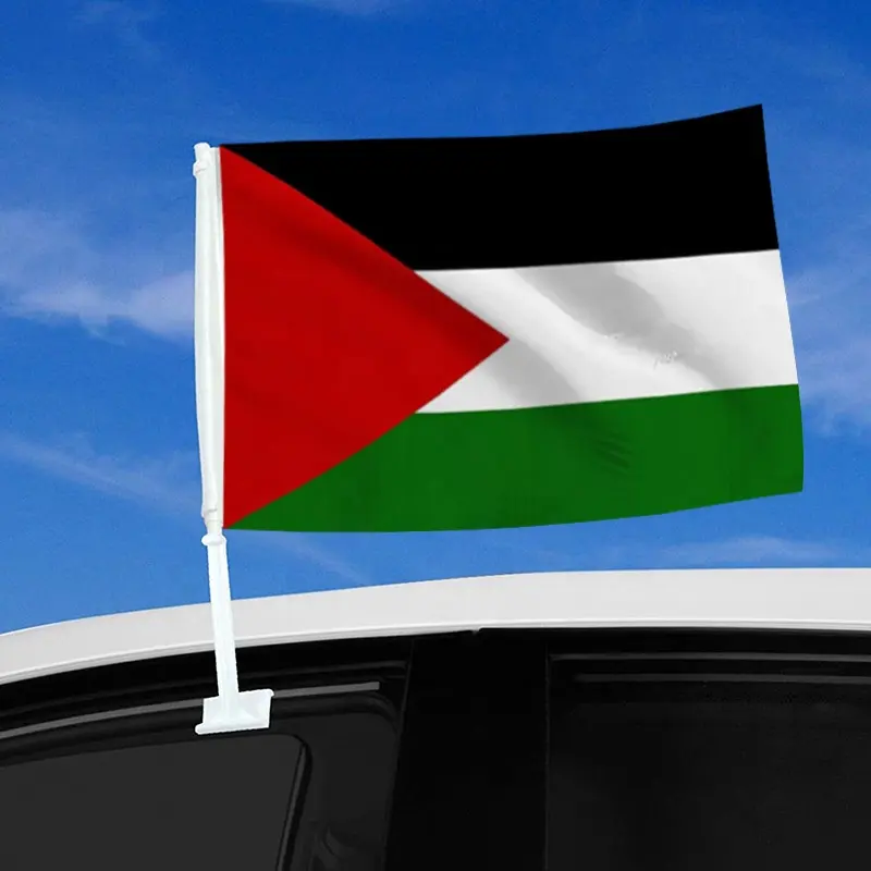 High Quality Custom Palestine Car Flag Polyester Car Window Flag Decoration Banners