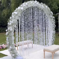 Fournitures florales de mariage artificielles de taille personnalisée Arrangement de fleurs en soie Anneau en arc pour événements de mariage Base en fer incluse