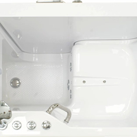 Baignoire autoportante en acrylique avec douche d'angle, fonction de trempage, porte à ouverture extérieure, 16 jets, design moderne, pour salle de bain