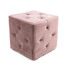 Morden living room velvet tufted modern style ottoman cube ottoman sofa pouf chair