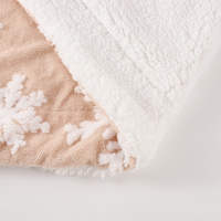 Couverture réversible en peluche douce flocon de neige de Noël en stock Couverture de lit Sherpa à carreaux pour canapé