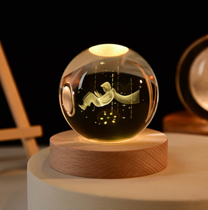 Estilo moderno para lámpara de luna de astronauta, Base de pantalla LED de cubo de madera al por mayor con bola de cristal, esfera De Luna Iget para mesa de decoración - Product Image 4