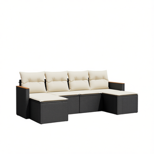 Pe <b>Rattan</b> Garden <b>Sofa</b> Set 4 Seater Weather Resistant Outdoor Furniture Elegant Design For Garden Use - Product Image 1