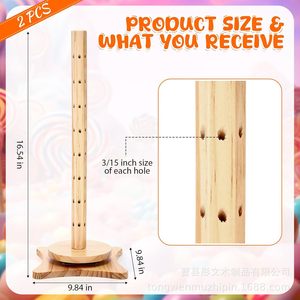 Support à gâteaux en bois rond pour table, présentoir pour desserts, fêtes, mariages, décoration durable en bois massif, artisanat DIY - Product Image 5