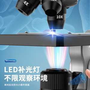กล้องจุลทรรศน์วิสัยทัศน์วาฬ4X 10X 40X ของเล่นเพื่อการศึกษาวิทยาศาสตร์สำหรับเด็กเพื่อการเรียนรู้ของเยาวชน - Product Image 2
