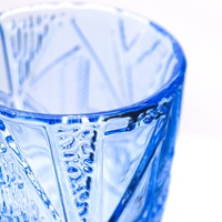 Verres à vin géométriques de 320 ml, faits à la main, écologiques, électro-plaqués, ambre et rouge, design vintage en relief