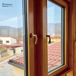 Cửa sổ kiểu Pháp uPVC hiện đại có thể tùy chỉnh với cửa chớp kính đơn theo phong cách retro hoàn thiện Hiệu ứng gỗ cho khách sạn Văn phòng tại nhà - Product Image 1