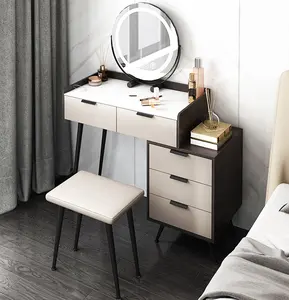 Penteadeira moderna minimalista, quarto simples, armário de armazenamento, casa, multifuncional, penteadeira com espelho para quarto