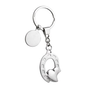 Portachiavi a forma di ferro di cavallo/cuore, in metallo e pelle, per uso aziendale, senza scatola - Product Image 1