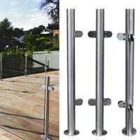 Système de main courante d'escalier en acier inoxydable et alliage d'aluminium, design industriel, résistant à la rouille, balustrade en verre, colonnes d'escalier, garantie 5 ans