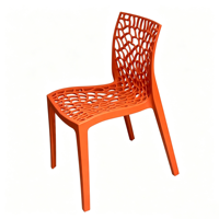 Chaise de salle à manger empilable moderne en plastique, en stock, avec dossier et assise creux pour salon intérieur et extérieur