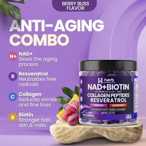 Oem NAD + Biotin gummy vitamin K2 & D3 Collagen Resveratrol Keratin berberine NAD Gummies cho tóc da móng tay doanh bổ sung - Product Image 4