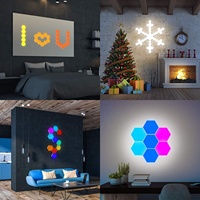 Application intelligente et télécommande Applique murale RVB Lampe de jeu modulaire hexagonale Panneaux en forme de nid d'abeille Lumières LED