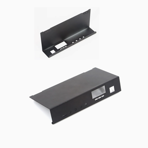 <b>Black</b> Metal <b>Shelf</b> <b>Bracket</b> With Cutout Slots For Wall Mounting - Product Image 5