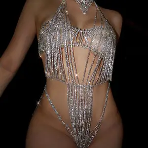 Silver/gold Luxe Bra Chain Harness Body Chain Body Jewelry Sexy