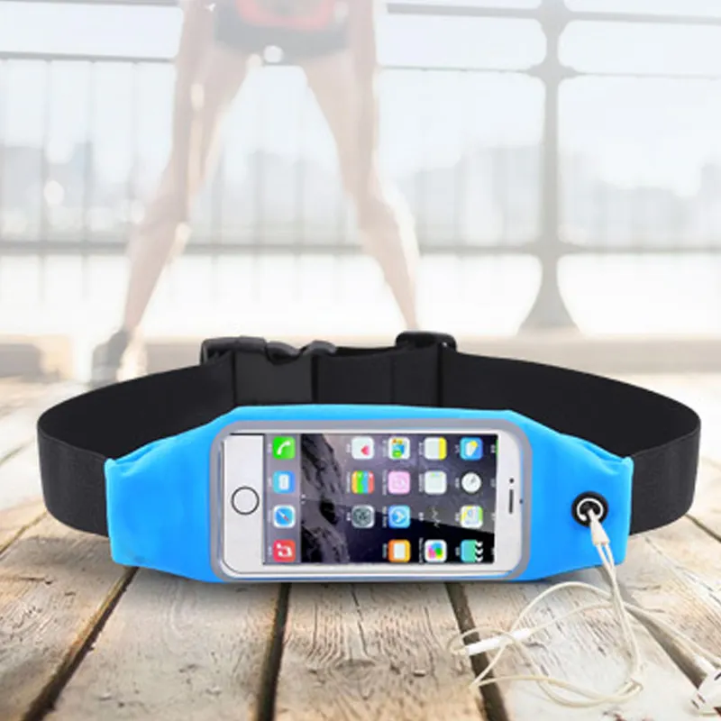 Outdoor sports running waist bag with touch screen anti-theft and sweat resistant music fitness bag