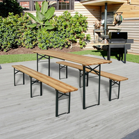 Cnlf HTNF-001 moderne 3 pièces pliable extérieur Patio meubles en bois Table de pique-nique jardin bière Table pour utilisation dans le parc