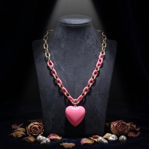 Customizable Fashion Boho <strong>Candy</strong> Colors Enamel Chain Heart Charm <strong>Necklace</strong> for Women's Anniversary Gift - Product Image 6