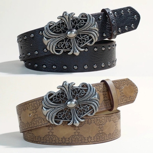 Cinturón de PU de Moda Hip Hop Y2K con Hebilla de Aleación, para Disfraces de Halloween, Accesorios de Cine y Televisión, ODM OEM - Product Image 1