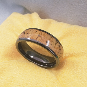 Bague connectée NFC réinscriptible en céramique effet bois T5577 NTAG216 13,56 MHz, étanche IP68, pour contrôle d'accès aux bureaux - Product Image 1
