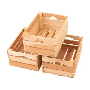 Wood Crates For Vintage Decorative Display Medium Crate Set For Storage And Farmhouse Style Decor Wooden Boxes Made From 100%