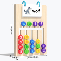 Rompecabezas de Madera de Doble Cara con 5 Colores, Juego de Palabras para Niños, Montessori, Tablero de Lógica para Combinar Letras, Regalo Educativo