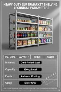 Estantería Metálica Multiusos Ajustable de Alta Resistencia, Precio de Fábrica, <span class=keywords><strong>para</strong></span> Almacenes, Supermercados y Tiendas de Abarrotes - Product Image 3