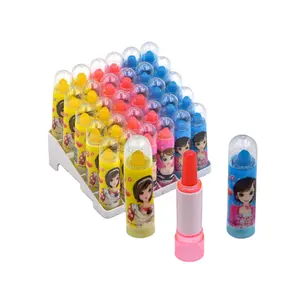 2021 news colourful fruit flavor lipstick candy for girls in liquid candies