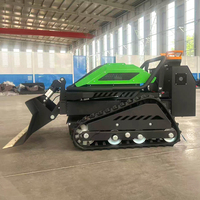 Tondeuse à gazon robotisée mini à chenilles en caoutchouc la moins chère au monde avec moteur de marque et lame à neige pour jardin