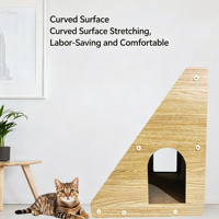 Tempat Garukan Kucing Bentuk Segitiga Mewah, Meja Samping Rumah Kayu Estetis, Garukan Kucing dari Karton, Sofa Garukan Kucing