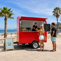 Remolque de Comida Móvil Etodevice para Venta Ambulante, Carrito de Helados y Café, Remolque Pequeño para Jugos en la Playa