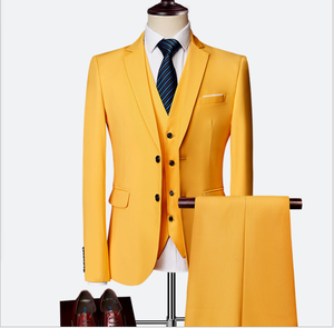 Completo da <span class=keywords><strong>Uomo</strong></span> di Lusso a 3 Pezzi per Matrimonio, Elegante Abito Slim Monocolore per Ufficio, Set Completo con <span class=keywords><strong>Blazer</strong></span>, Pantaloni e Gilet, Taglie Grandi - Product Image 6