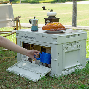 कैम्पिंग multifunctional प्लास्टिक की तह बॉक्स पोर्टेबल भंडारण बिन बक्से - Product Image 4