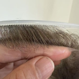 Prothèse capillaire pour homme en cheveux humains 100% naturels, ultra-fine, avec base en PU et ligne de cheveux naturelle, 0,02 mm, super invisible - Product Image 5