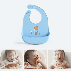 Baberos coloridos con estampado <span class=keywords><strong>de</strong></span> dibujos animados <span class=keywords><strong>de</strong></span> animales, ajustable, <span class=keywords><strong>de</strong></span> grado alimenticio, sin BPA, <span class=keywords><strong>de</strong></span> silicona, con bolsillo, nuevos - Product Image 6