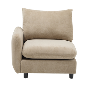 Canapé modulaire en velours en forme de L, 3 pièces, combinaison libre, avec ottoman - Product Image 6