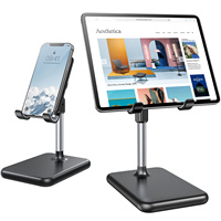 LISEN Support en aluminium et métal Support de téléphone portable Support magnétique réglable pour tablette pour iPad de bureau