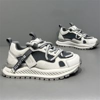 Nouvelles Chaussures d'été pour Hommes Style Vintage Vieilli Respirantes en Maille avec Semelle Extérieure en TPU Color-block Baskets Épaisses Polyvalentes