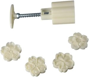 Moule à gâteau de lune créatif en plastique DIY avec différents motifs floraux, moules à presser pour gâteaux de lune à peau glacée, outils de pâtisserie - Product Image 3