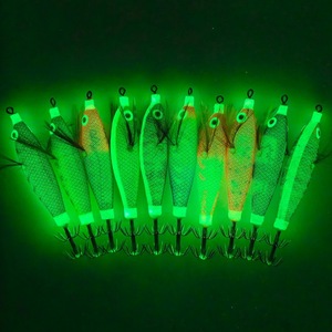 Señuelo de pesca de calamar de hundimiento lento con falda luminosa y anzuelo para aguas poco profundas - Product Image 5