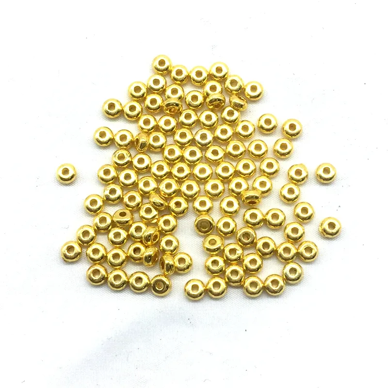 Metalen Zinklegering Losse Kralen Cap Gold Bead Perles Ronde Wiel Spacer 4 mm 5 mm 6 mm Ronde Voor sieraden Maken