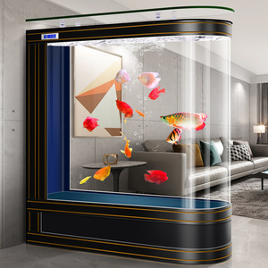 <span class=keywords><strong>Aquarium</strong></span> écologique autoportant en verre ultra-transparent avec filtre latéral intégré en forme de balle, idéal comme séparateur de pièce - Product Image 2