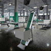 Convoyeur à bande inclinée en PVC à prix d'usine / Système de convoyage à bande motorisé de qualité alimentaire avec guide latéral