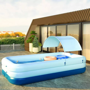 Hình Chữ Nhật Bơm Hơi Ngoài Trời Gia Đình Kích Thước Bơi Tự Động PVC Kem Chống Nắng Lớn Môi Trường Bể Bơi Bơm Hơi - Product Image 4