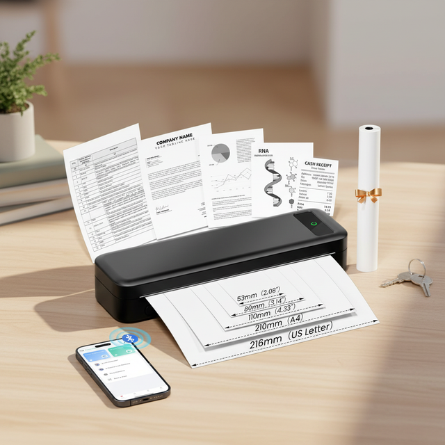 A285M Portable Printers Wireless Inkless Thermal Printer  Mobile Printer 8.5" X 11" US Letter & A4 Size for Home Car Office