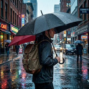 Rain Protection <b>Umbrella</b> Backpack Cover Solution Extended Side Design Large Canopy Waterproof Outdoor Travel Walking Gear - Product Image 1