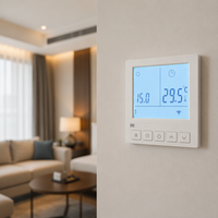 TELIN AC819F WiFi RS485 Termostat Kipas Digital 220V ON/OFF Persegi 86x86mm untuk Hotel Villa Apartemen Ruang Sauna