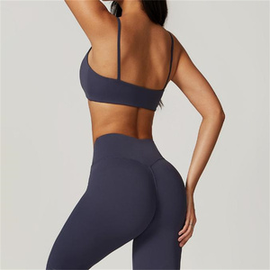 Haut de sport long à dos nu, double face, couleur unie, <span class=keywords><strong>poils</strong></span> longs, pour le yoga, la course à pied, le fitness, le yoga, pour <span class=keywords><strong>femmes</strong></span> - Product Image 1